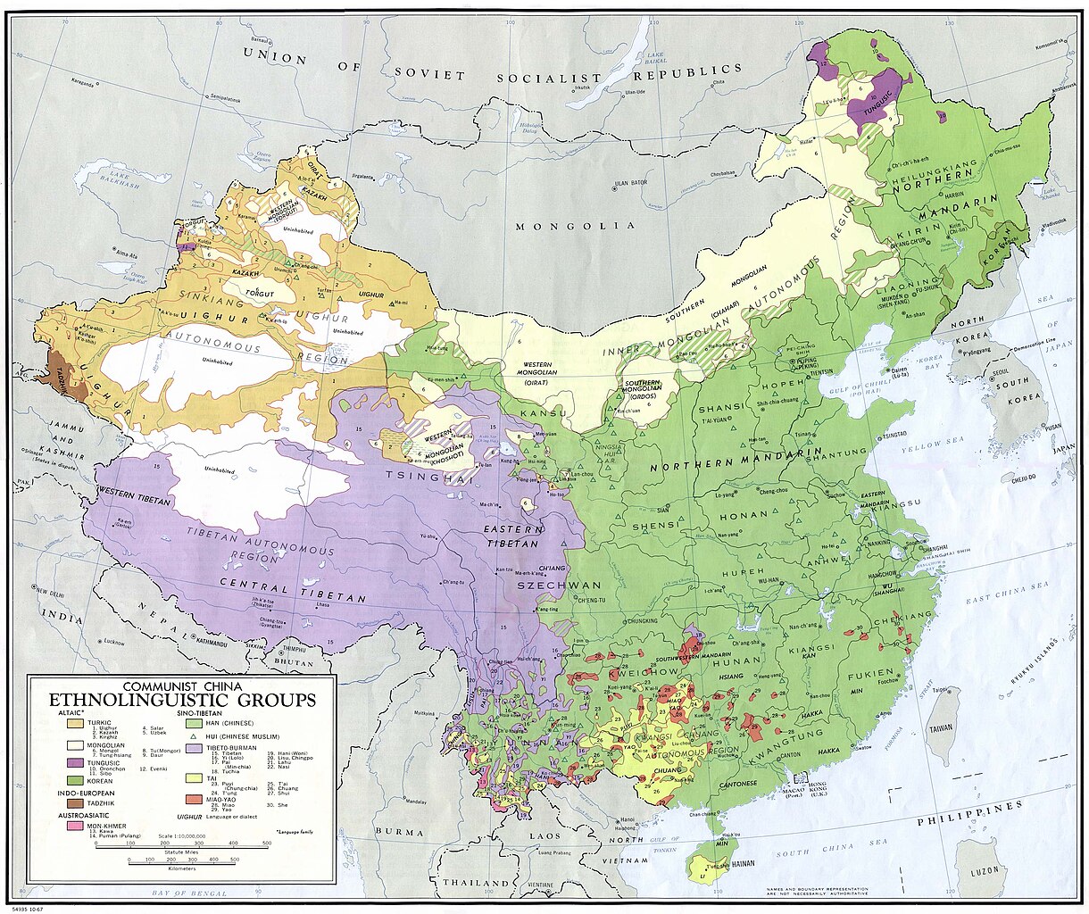 China ethnolinguistic groups (1967). Source.